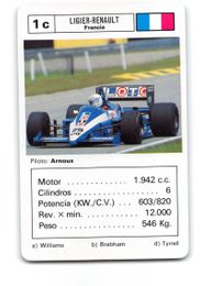 Rene Arnoux 1c - 1988 H. Fournier "Gran Prix" Formula 1 / Grand Prix Auto Racing Card