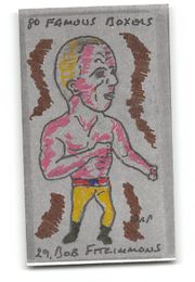 Robert Fitzsimmons - 1991 Priddy Antiques - "80 Famous Boxers" Hand-Coloured Test Card by W.R. Priddy
