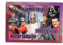 Roberto Duran, Buster Douglas & Hector Camacho - 1996 Ringside Silver Foil Blank Back Proof Sample Boxing Card