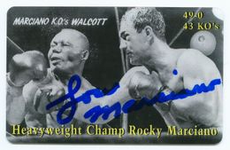 Rocky Marciano vs. Jersey Joe Walcott - Limited Edition (Serial Numbered) Boxing Phone card issued in 1997 - Signed by brother Lou Marciano 