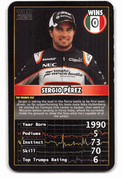 Sergio Perez - 2016 Top Trumps "Grand Prix Heroes" Formula 1 Racing Card
