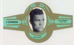 Spanera Belgian Cigar Band - c. 1979 Green Type - Jack Dempsey