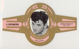 Spanera Belgian Cigar Band - c. 1979 Pink Type - James Braddock