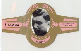 Spanera Belgian Cigar Band - c. 1979 Pink Type - Jess Willard