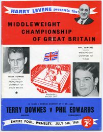 Terry Downes vs. Phil Edwards - On-Site Boxing Program - July 5th, 1960