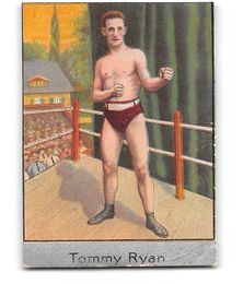 Tommy Ryan - T-220 Tobacco Boxing Card Mecca Factory No. 649 Silver Border