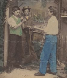 Unidentified Boys Boxing - Archive Photo - c. 1880's