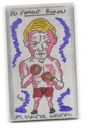 Walter Neusal  - 1991 Priddy Antiques - "80 Famous Boxers" Hand-Coloured Test Card by W.R. Priddy