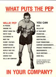 Willie Pep - c. 1960's Promotional Flyer 