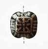 Puff Square - 15x15MM - Black With Antique Gold Puff Square - 15x15MM - Black With Antique Gold