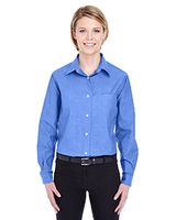 8361 - UltraClub Ladies' Long-Sleeve Performance Pinpoint 