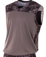 A4 Adult Printed Camo Performance Muscle Shirt. N2345