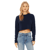 Bella Canvas Women's Cropped Fleece Crewneck Sweatshirt - Black, Size Large - View #2