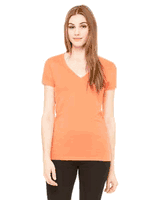 Bella + Canvas Ladies' Jersey Short-Sleeve Deep V-Neck T-Shirt. B6035