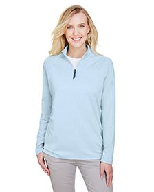 Devon & Jones CrownLux Performance Ladies' Clubhouse Micro-Stripe Quarter-Zip. DG480W