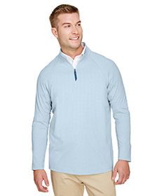 Devon & Jones CrownLux Performance Men's Clubhouse Micro-Stripe Quarter-Zip. DG480