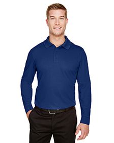 Devon & Jones CrownLux Performance Men's Plaited Long Sleeve Polo. DG20L