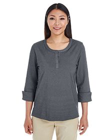 Devon & Jones Ladies' Central Cotton Blend Mlange Knit Top. DG230W