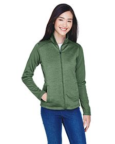 Devon & Jones Ladies' Newbury Colorblock Mlange Fleece Full-Zip. DG796W