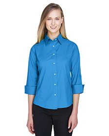 Devon & Jones Ladies' Perfect Fit 3/4-Sleeve Stretch Poplin Blouse. DP625W