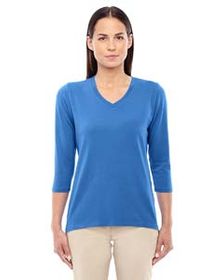 Devon & Jones Ladies' Perfect Fit Bracelet-Length V-Neck Top. DP184W