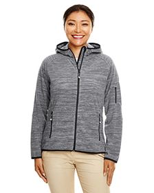 Devon & Jones Ladies' Perfect Fit  Mlange Velvet Fleece Hooded Full-Zip. DP700W