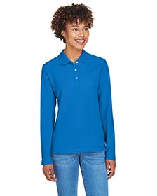 Devon & Jones Ladies' Pima Piqu Long-Sleeve Polo. D110W