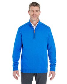 Devon & Jones Men's Manchester Fully-Fashioned Quarter-Zip Sweater. DG478