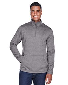 Devon & Jones Men's Newbury Mlange Fleece Quarter-Zip. DG798