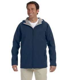 Devon & Jones Men's Soft Shell Hooded Jacket. D998