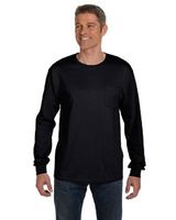 Hanes Men's 6.1 oz. Tagless Long-Sleeve Pocket T-Shirt. 5596