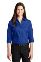 Port Authority Ladies 3/4-Sleeve Carefree Poplin Shirt. LW102