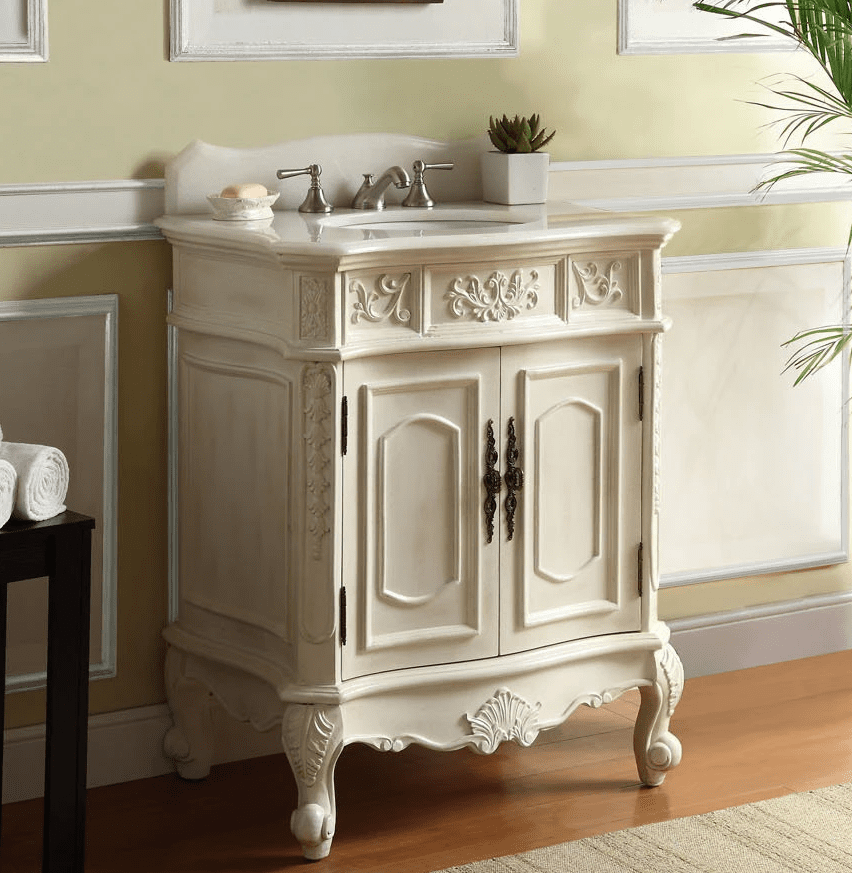 31 inch Bathroom Vanity Traditional Style Antique white Color (30.75
