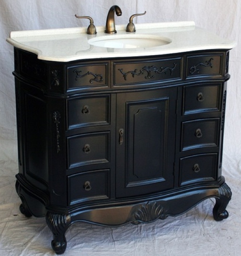 40 inch Espresso Bathroom Vanity with Crystal White Stone Top (40"Wx20.5"Dx36"H) S4000ESW