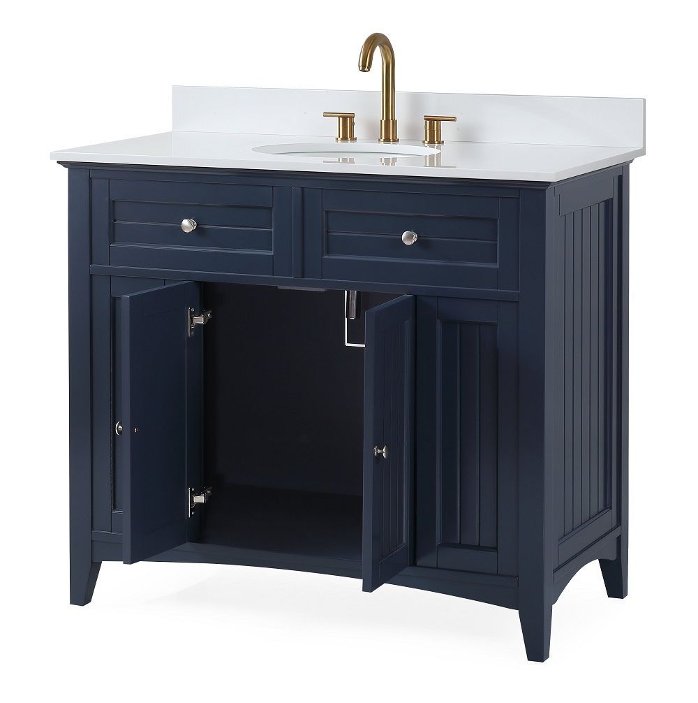 42 inch Bathroom Vanity Casual Style Navy Blue Color (42'Wx21"Dx37"H