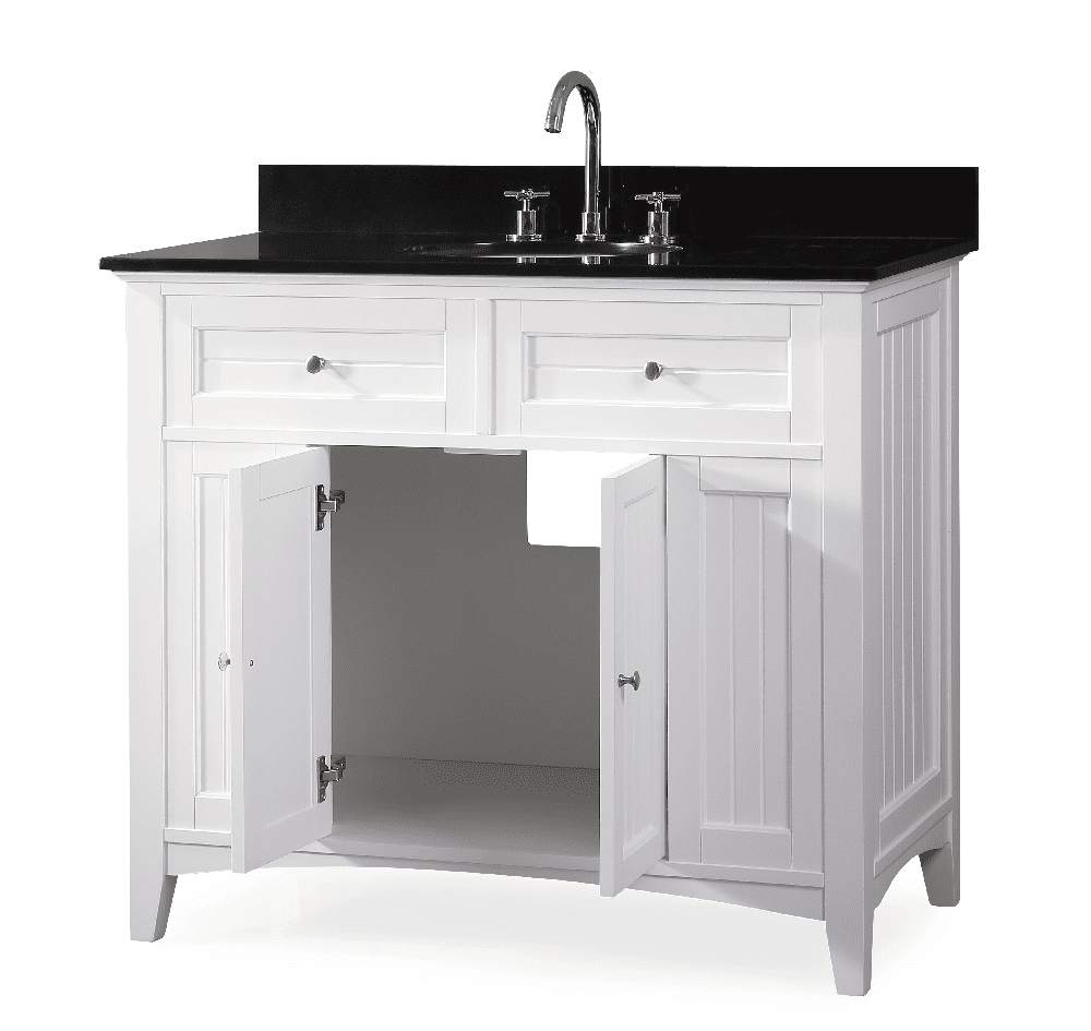 42 inch Bathroom Vanity Cottage Beach Style Beadboard White Color (42