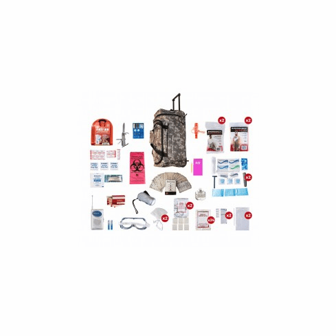 2 Person Deluxe Survival Kit (72+ Hours) Wheel Bag