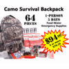 64 Piece CAMO Bag Emergency Survival Food 5-Day Kit