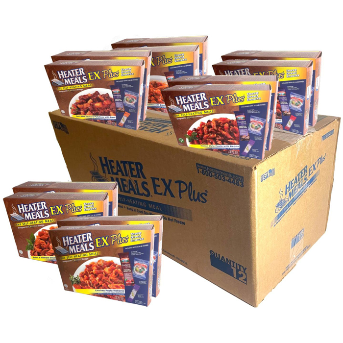 HeaterMeals EX Plus, 12 Assorted Meals Lunch/Dinner Entrees. Includes
