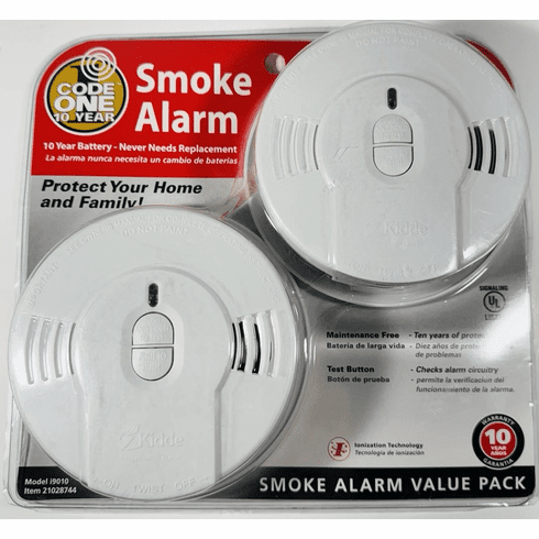 Kidde Smoke Detector, 10-Year Battery 2-Pack