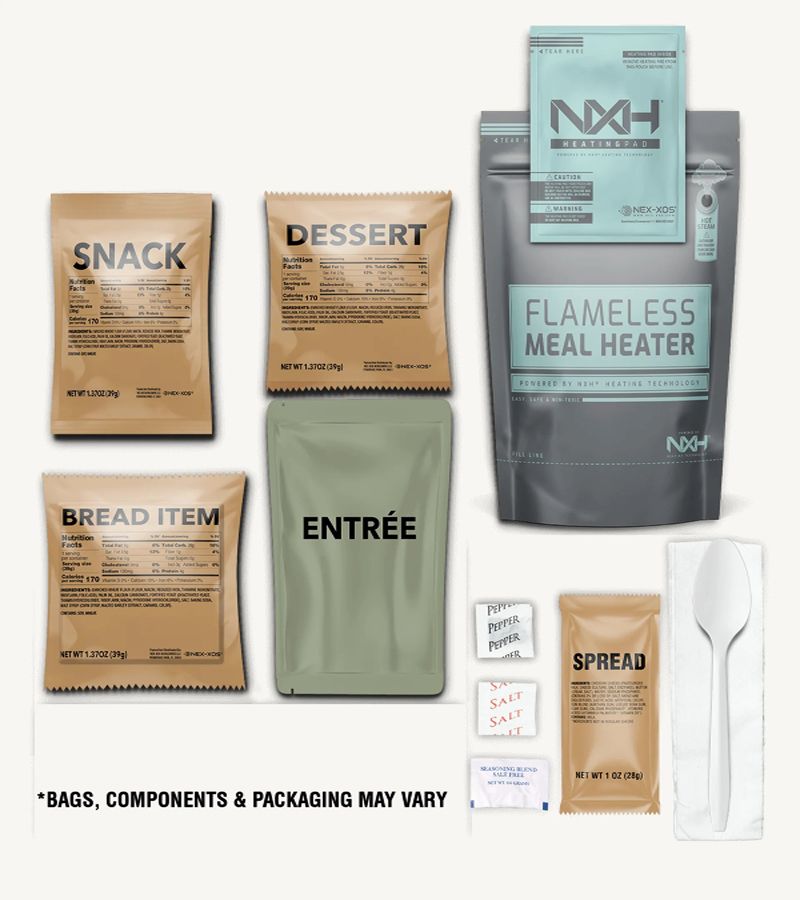 XMRE BLUE LINE Case of 12 MRE Meals Assorted Menus Homefront Emergency