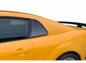 thumbnail image 2 of Charismatic Racing Concepts Vintage Style Window Louvers – For 2005-2014 Ford Mustang Coupe, 3pc Set, Matte Black 2 of 5