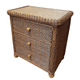 Elana Three Drawer Wicker Dresser -with glass top