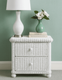 Elana Two Drawer Wicker  Nightstand -with glass top