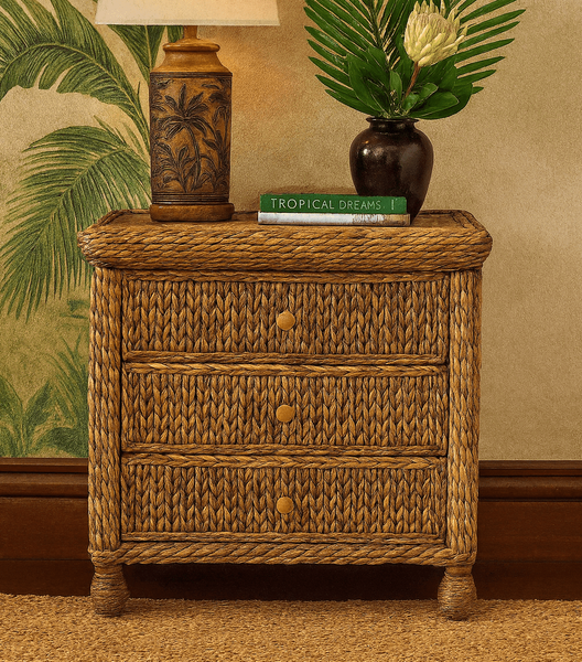 Miramar Three Drawer Dresser-with glass top