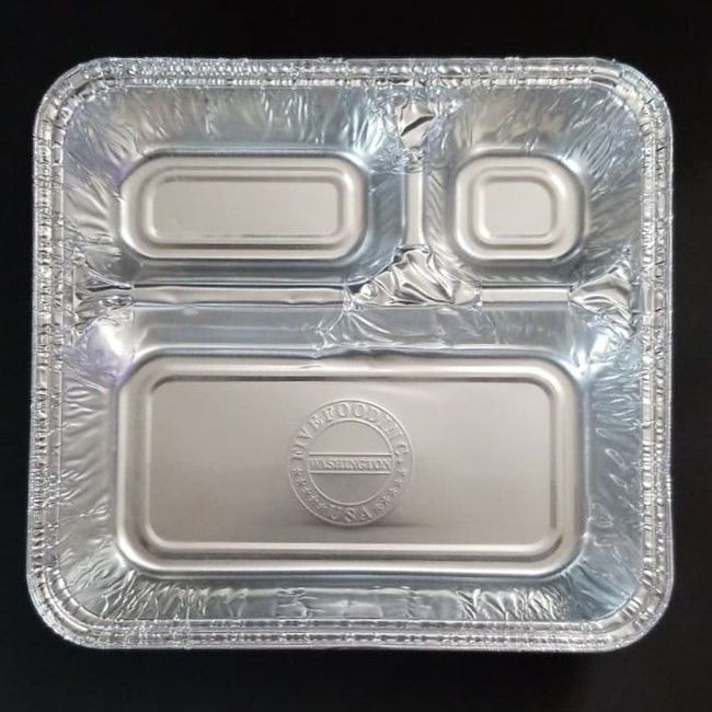 3-Compartment Foil Food Container