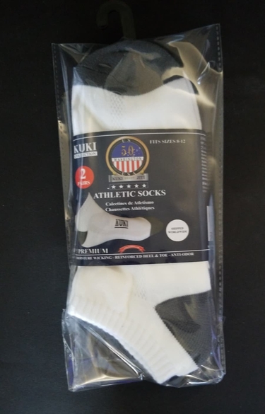 Athletic Socks 2-Pack, Ankle, White