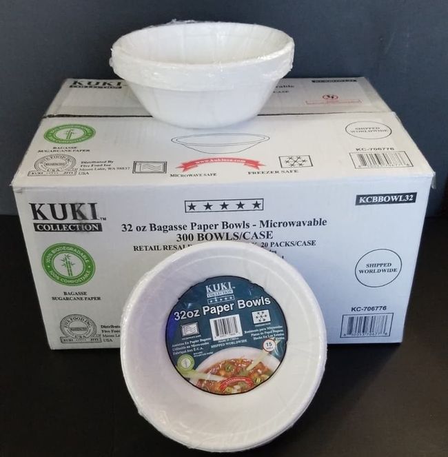 32oz Bagasse Paper Bowl