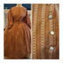 Antique Gold Stripe Reproduction Civil War Simple Dress 54