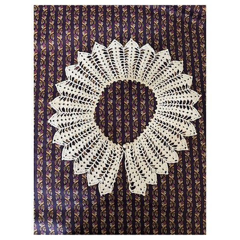 Antique White Delicate Civil War Crochet Collar 161